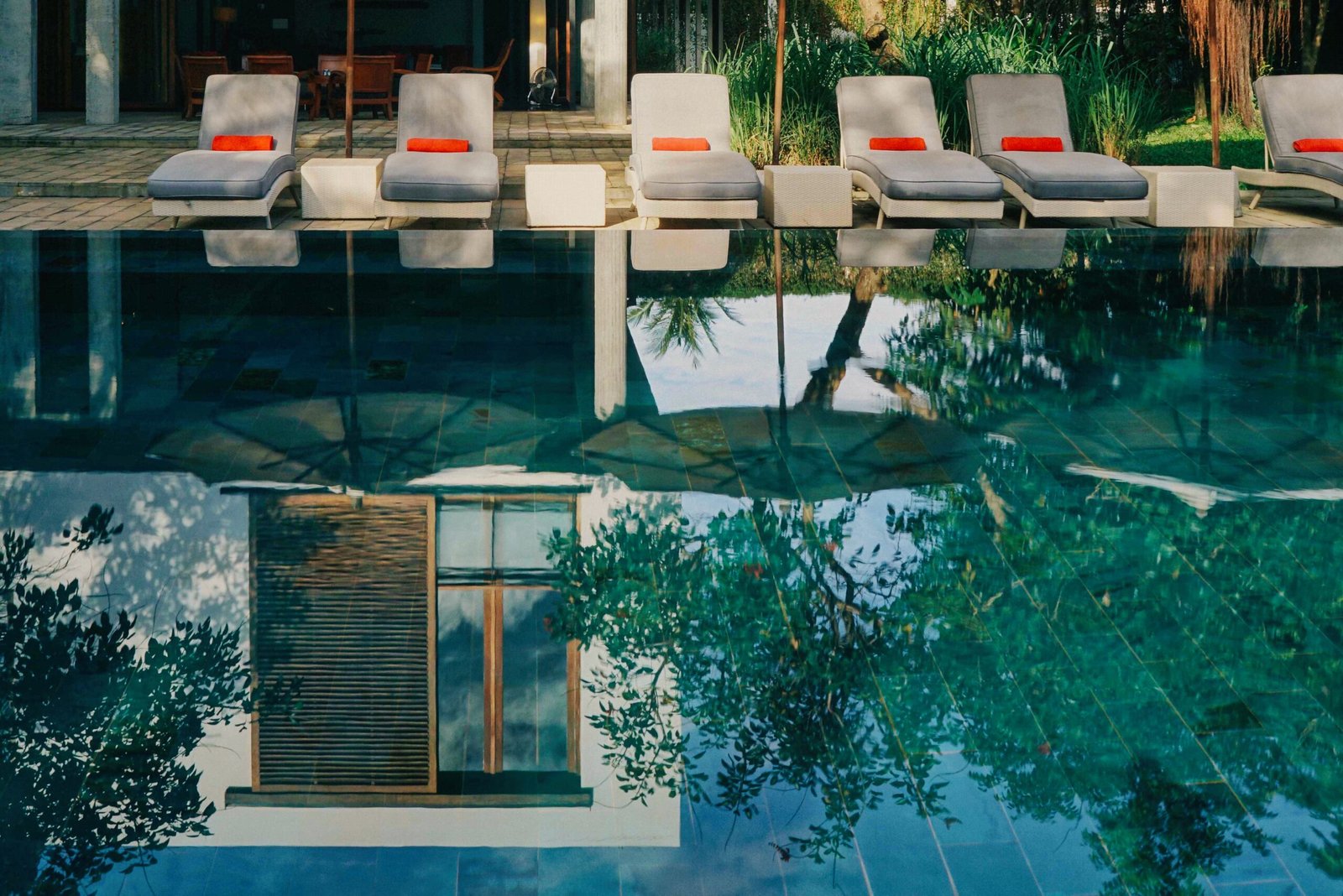 Villa Ni Say pool at golden hour